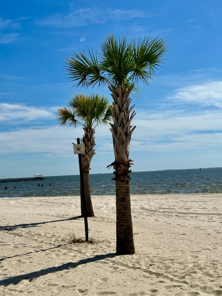 Front Beach at the end of Main Street in Ocean Springs Mississippi