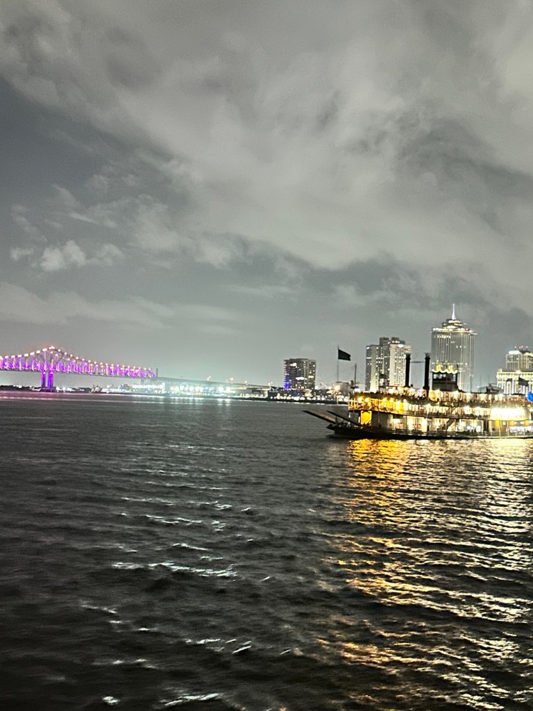 Crescent City Connection bridge spanning the Mississippi in New Orleans
